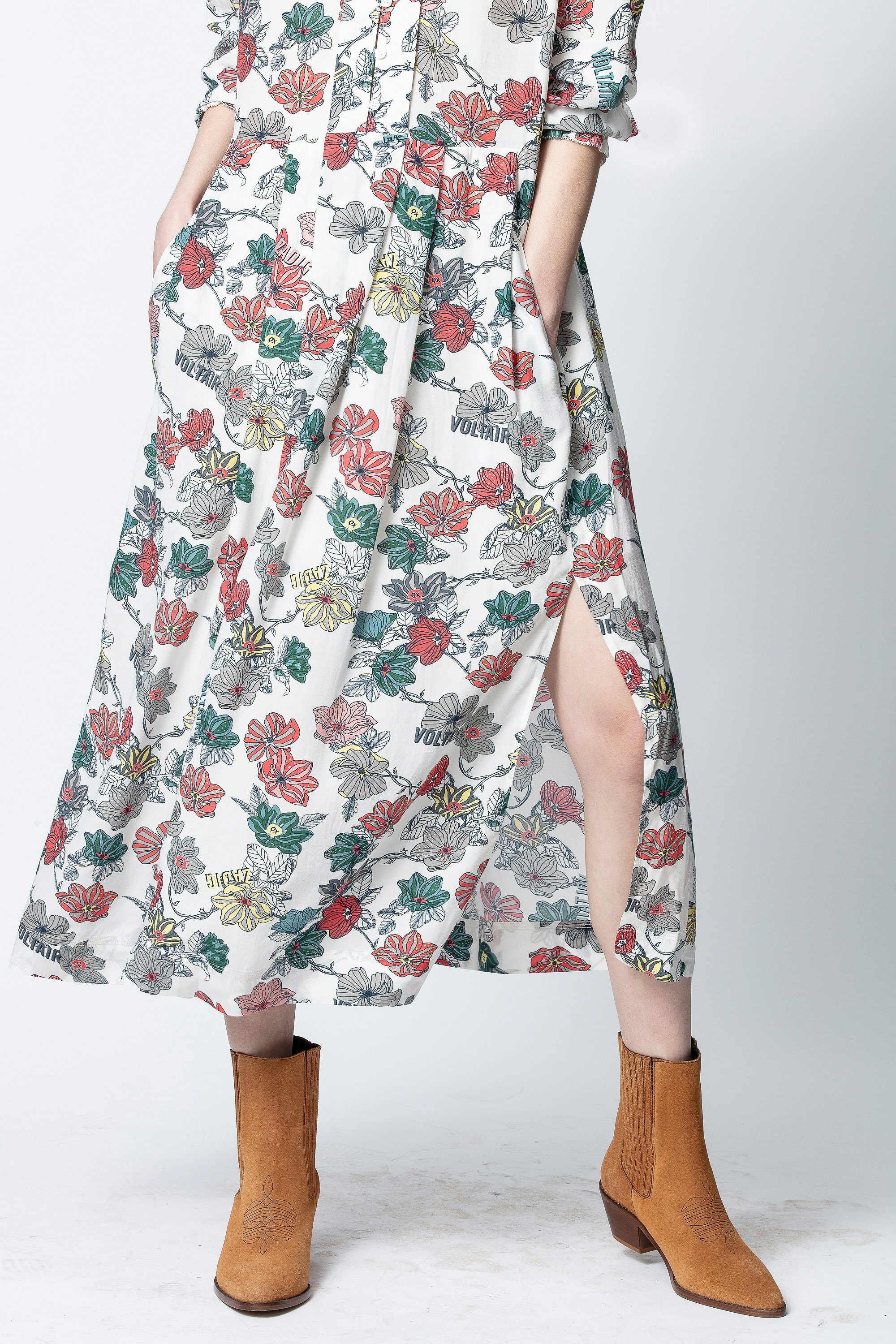 Abito Roux Print Flower - Abito lungo da donna stampato.